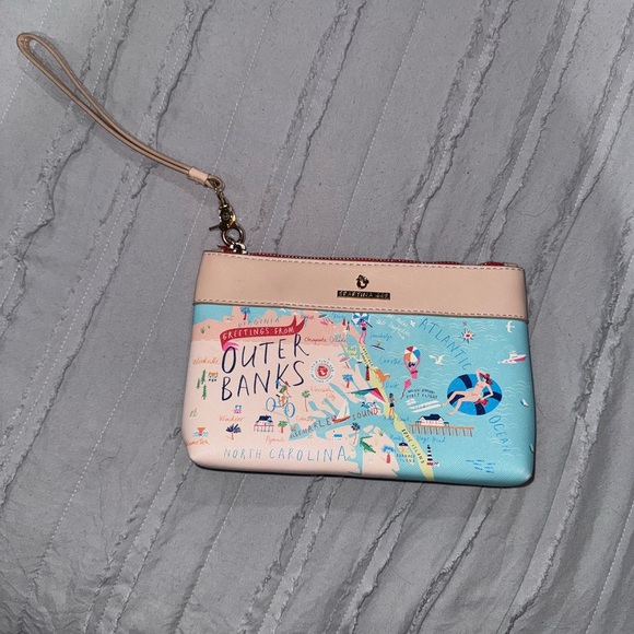 Spartina 449 Handbags - Spartina 449 Blue and Cream Clutch Wristlet